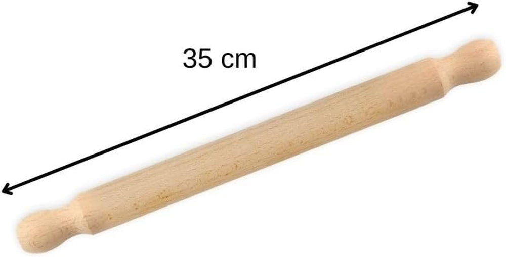 Zenker Rollholz aus Buchenholz, 350 x 30 x 30 mm – Perfekt für Teige und Fondant, FSC-zertifiziert, mit praktischer Manschette, Braun