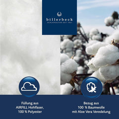 Billerbeck E21 King-Faserbettdecke – Feinfaserbettdecke mit Aloe Vera – 135 x 200 cm Ganzjahresdecke mit mittlerem Wärmeniveau, weiße Bettdecken und Steppdecken von Naty Shop