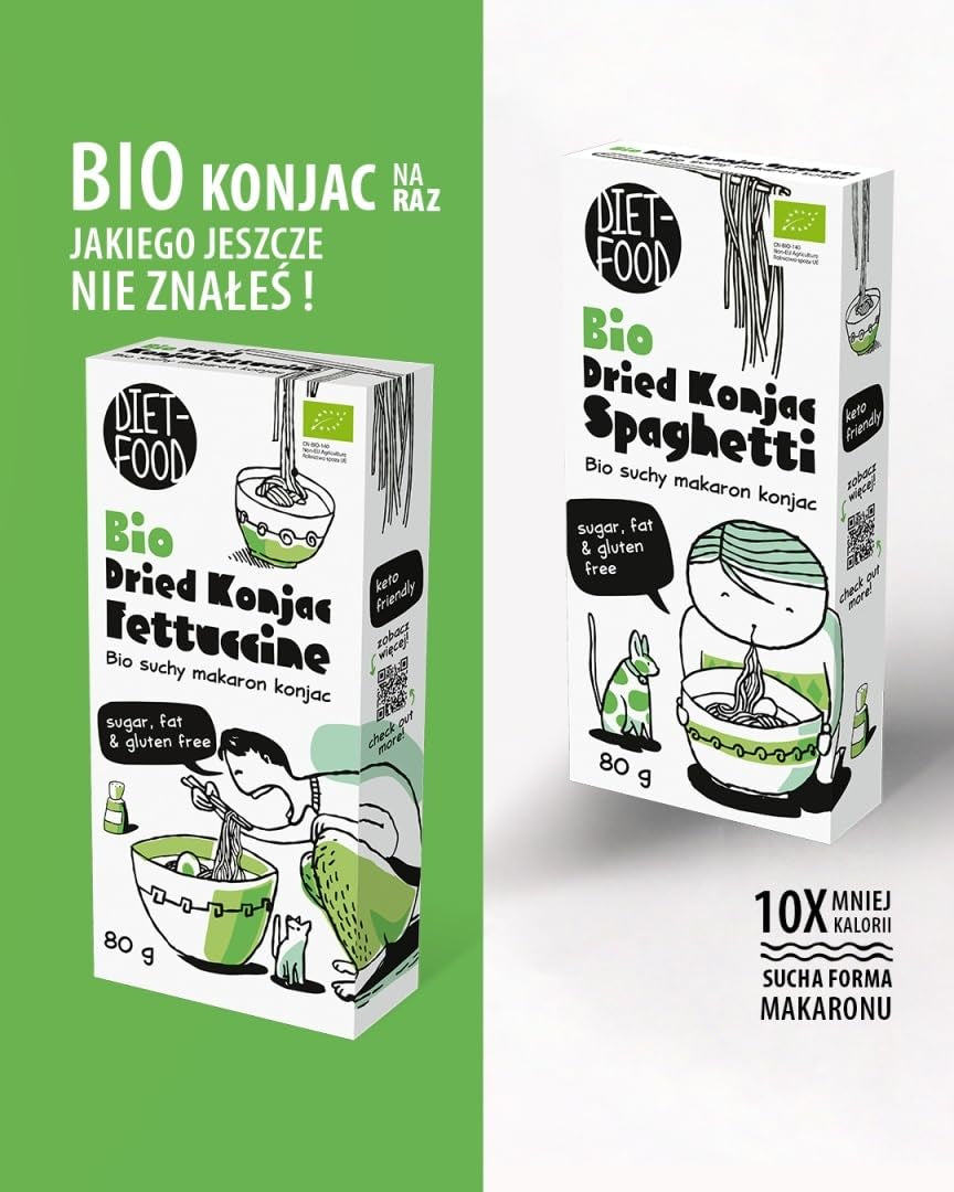 Fettuccine Konjac Shirataki Bio 80g – Kalorienarm und kohlenhydratarm, glutenfrei, kohlenhydratarm, für Keto-Diäten geeignet, mit Tapiokamehl