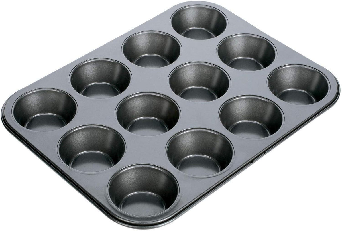 Backform, Schwarz, 26,5 x 18 x 3 cm Formen und Backbleche Naty Shop 12 Muffins