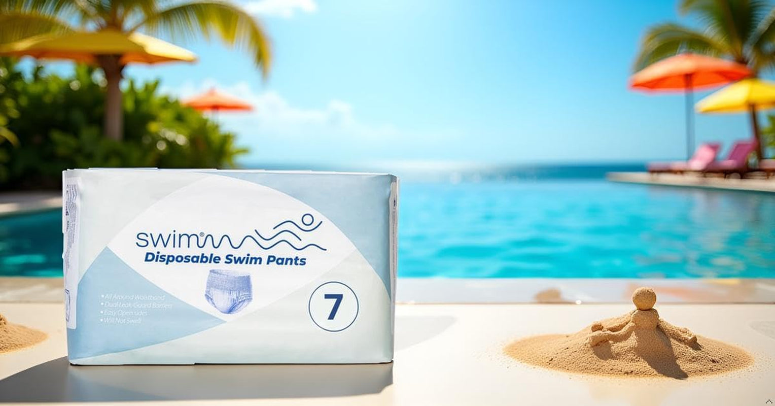 Einweg-Schwimmwindeln, Größe 7 – 36 Stück – diskret, atmungsaktiv und hautfreundlich – Baby-Schwimmwindeln – sorgt für Sicherheit beim Schwimmen – 18–30 kg