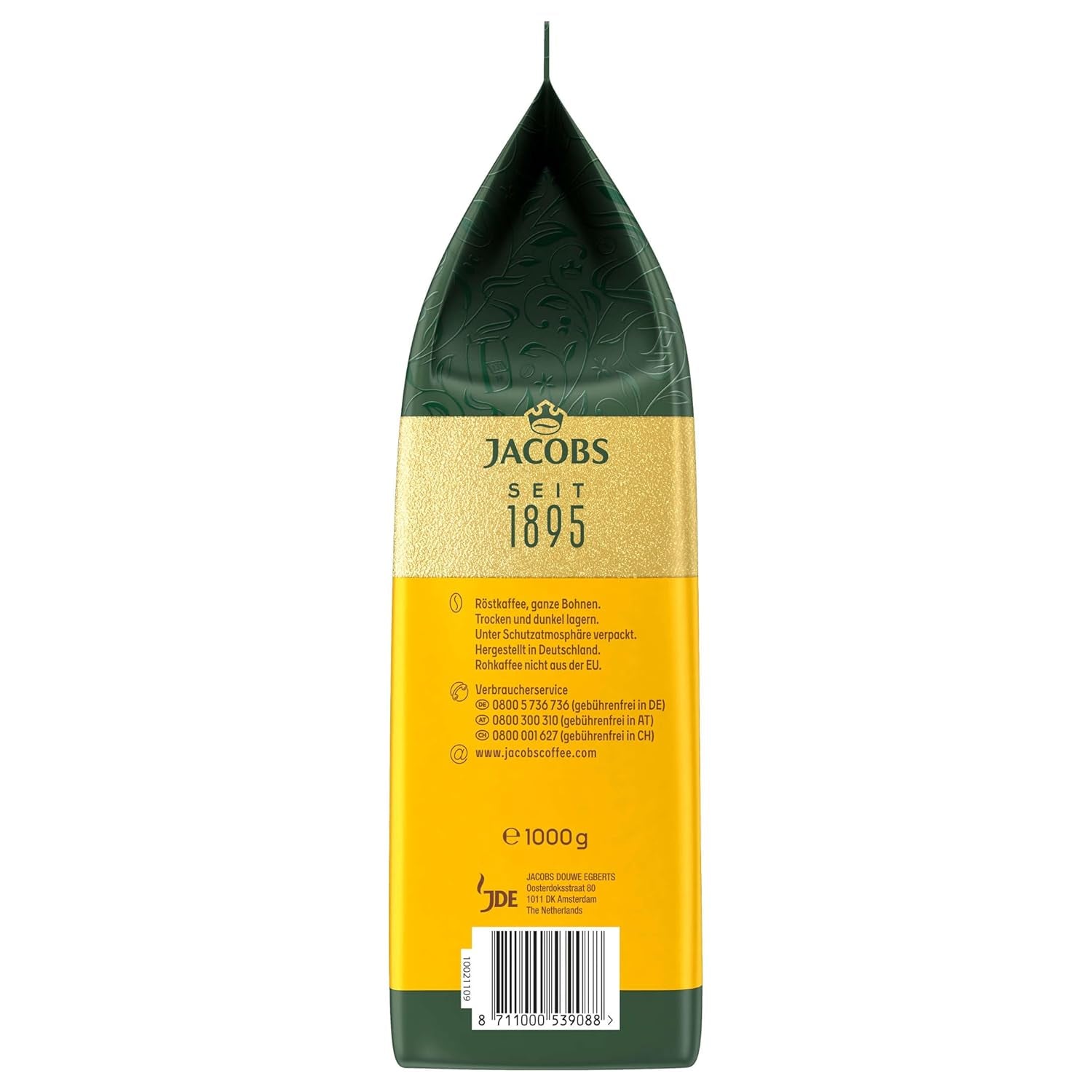 Jacobs Expert Roast Cafe Crema Gold, Cafea boabe întregi (4 x 1 kg)