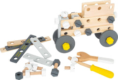 Small Foot Konstruktionsset Miniwob aus Holz, kreativer Bausatz mit Werkzeugen und Zubehör, ab 3 Jahren, 11810, Grau Gelb
