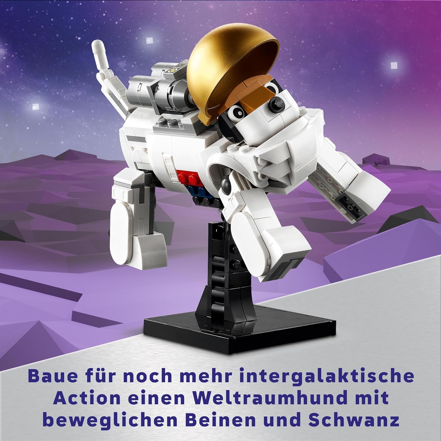 LEGO Creator 3-in-1-Weltraumastronaut-Spielzeug, Hunde- und Raumschiff-Modellbausatz für Kinder, Kindergartendekorationen, kreatives Geschenk für Jungen und Mädchen ab 9 Jahren 31152 Bausets Besuchen Sie den LEGO-Store
