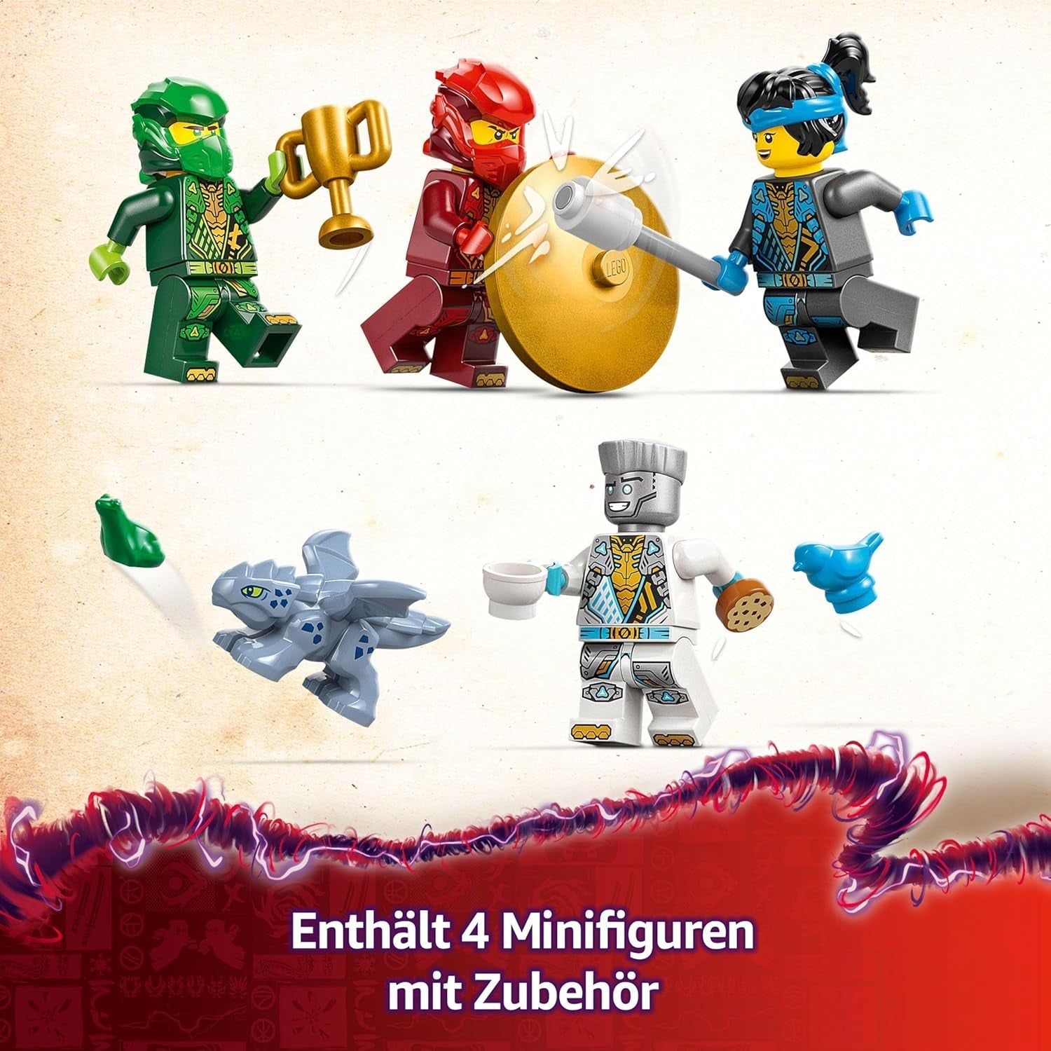 LEGO NINJAGO Spinjitzu Ninja Tempel – Spielset mit 4 Minifiguren und 1 Drachenfigur – Bauset – Weihnachts- oder Geburtstagsgeschenk für Jungen und Mädchen ab 4 Jahren 71831 Bausets Besuchen Sie den LEGO-Store