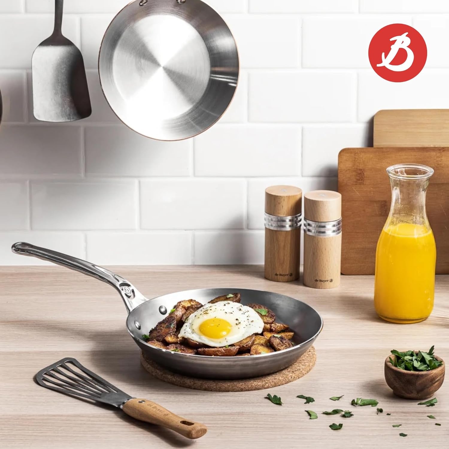 MINERAL B PRO Bratpfanne aus Stahl. Töpfe und Pfannen von Naty Shop