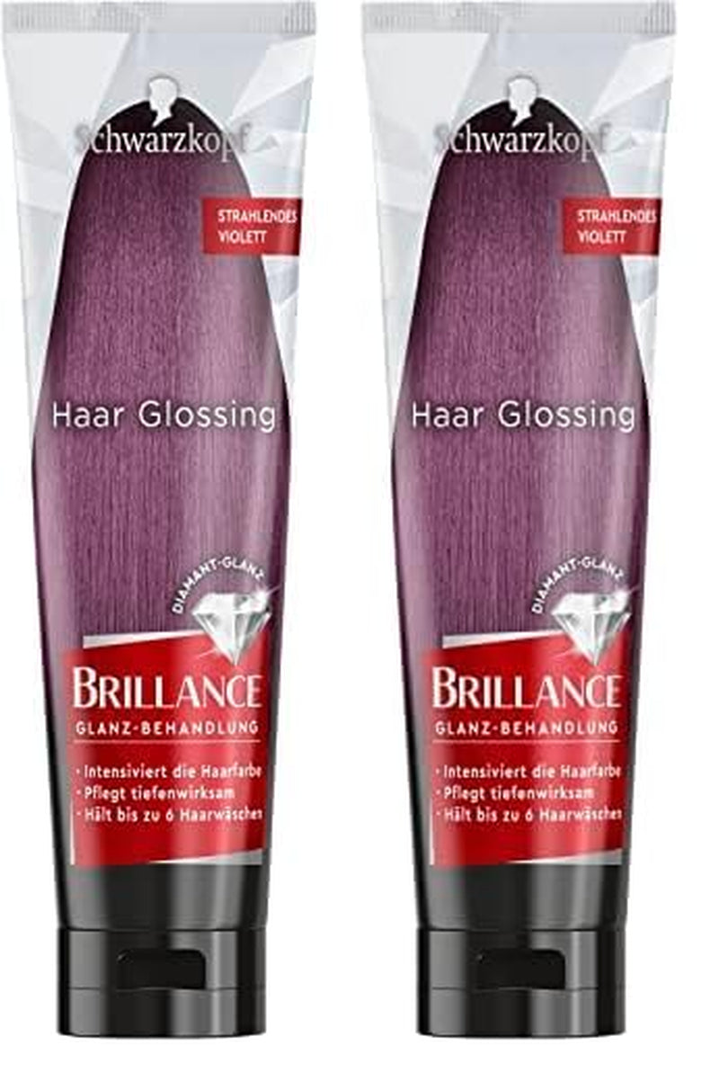 Brillance Shine Treatment, Hair Glossing Radiant Violet (150 ml), hrănește și intensifică culoarea părului, poate fi folosit ca o mască de păr, durează până la 6 spălări ale părului Vopsea pentru par Naty Shop Violet radiant 150 Ml (pachet de 2)