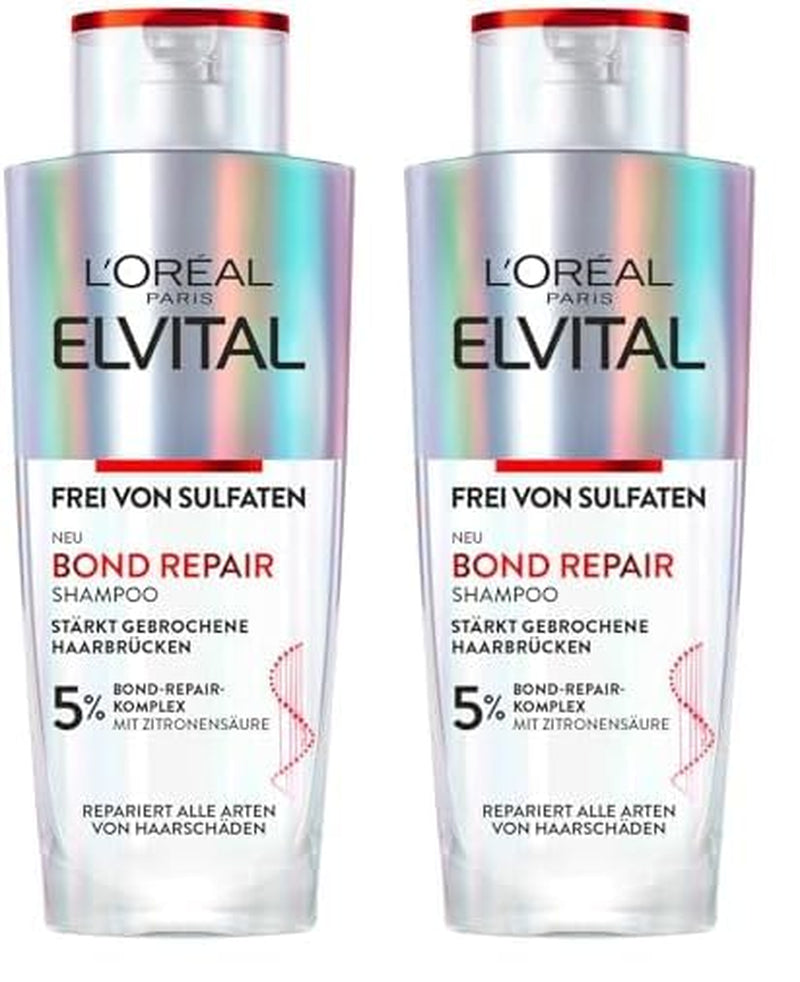 L'Oréal Paris Elvital Bond Repair Shampoo, sanfte Reinigung zur Haarreparatur. Dusche und Bad. L'Oréal 2 x 200 ml Bond Repair Shampoo
