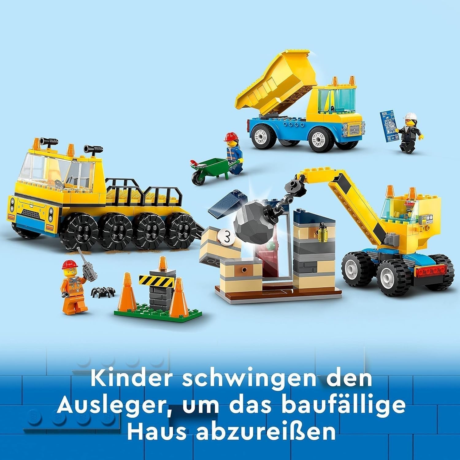 LEGO 60391 City Baufahrzeuge und Abrissbirne, Kran, Bagger, Muldenkipper und Transportfahrzeug, Spielzeug, Lernspielzeug für Kinder ab 4 Jahren. Bausets. Besuchen Sie den LEGO-Store