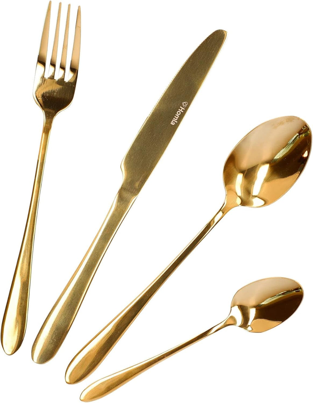 HOMLA Abele Besteckset Für Vier Personen 16-Teilig Edelstahl Hygienisch Elegant Leicht Zu Reinigen Gold Bucatarie Naty Shop