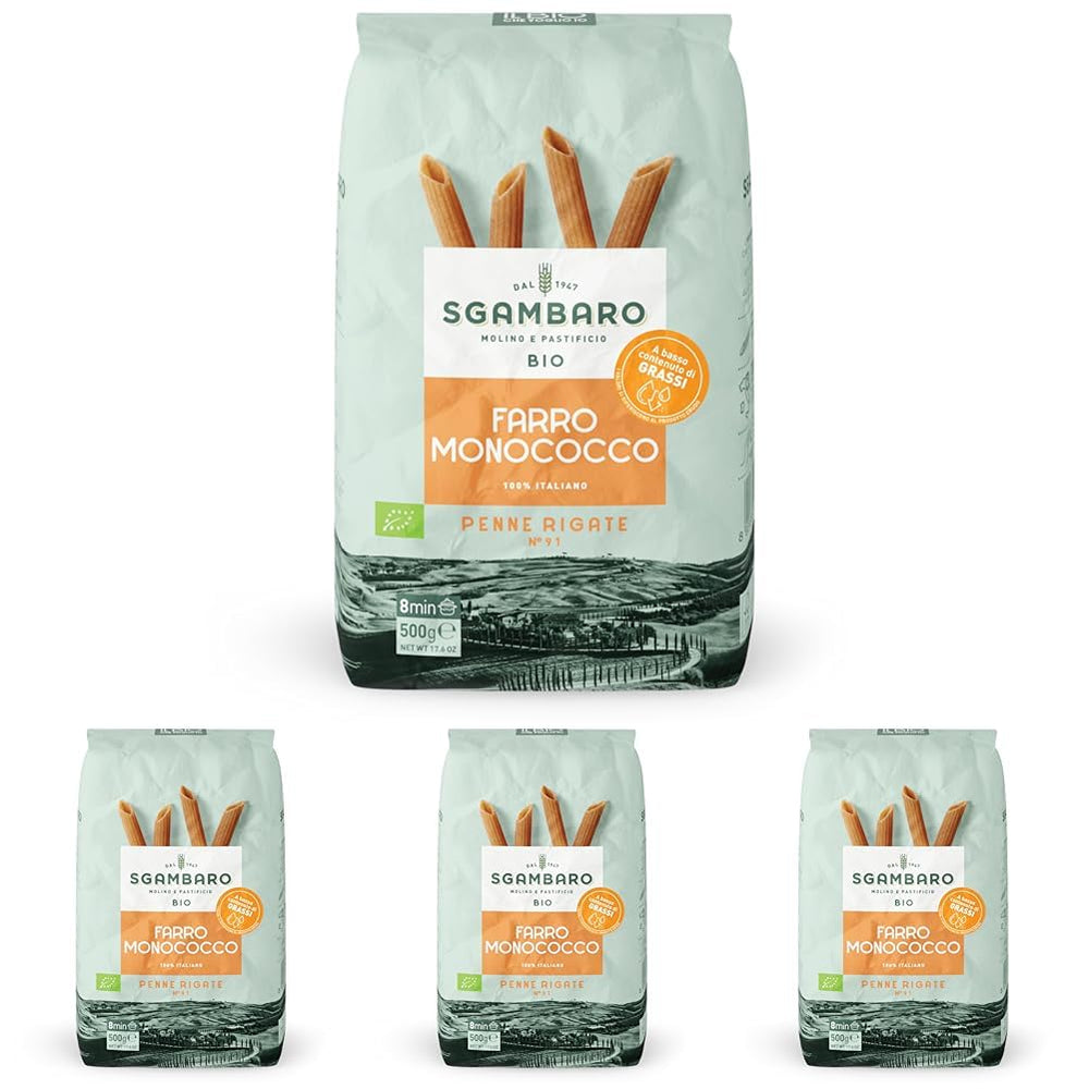Bio-Penne-Rigate-Nudeln N.91 – 500 g Fettarme Weizennudeln – Quelle für Ballaststoffe und Proteine