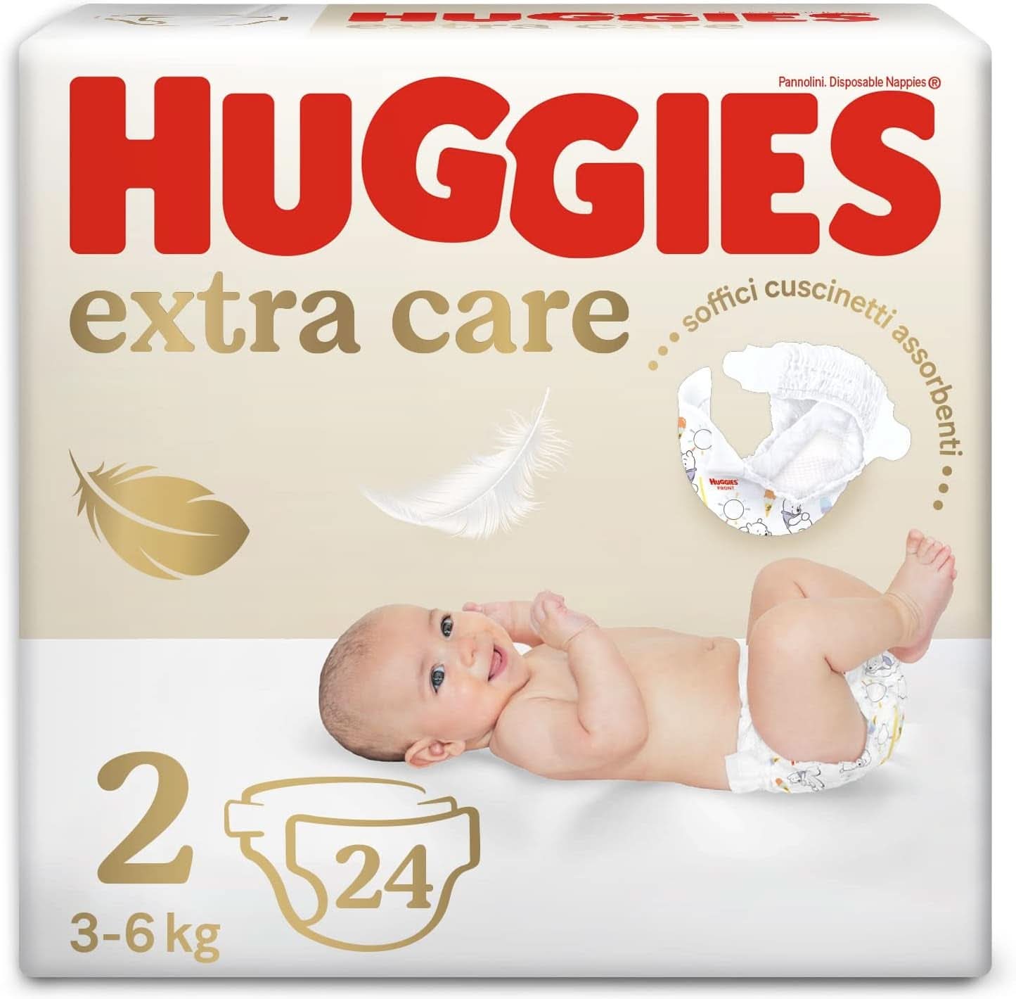 Huggies Baby, Größe 2 (3 – 6 KG), 24 Windeln Mutter und Kind Naty Shop