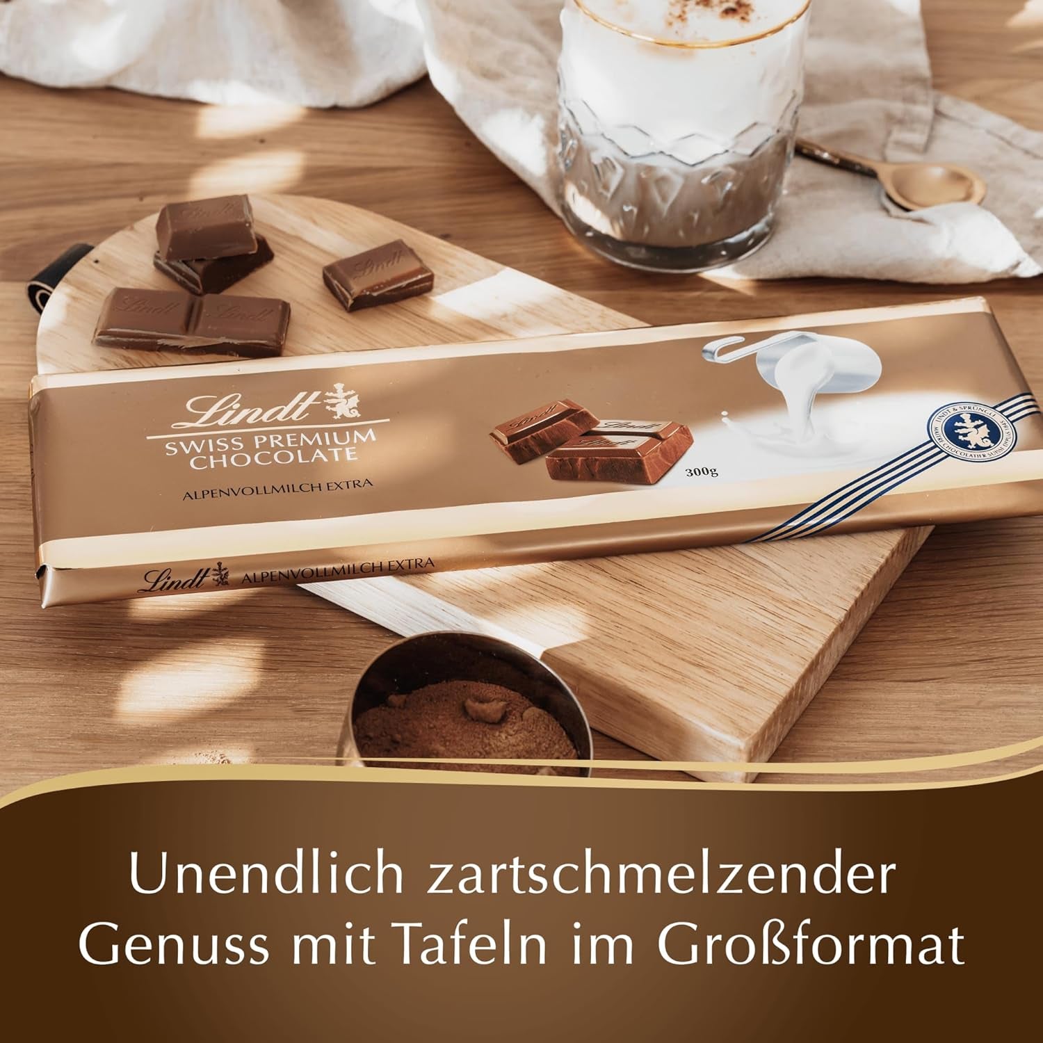 Lindt-Schokolade | Schokolade mit Milch und Nüssen | 300g | Feinste Vollnussmilchschokolade | Schokoladenriegel