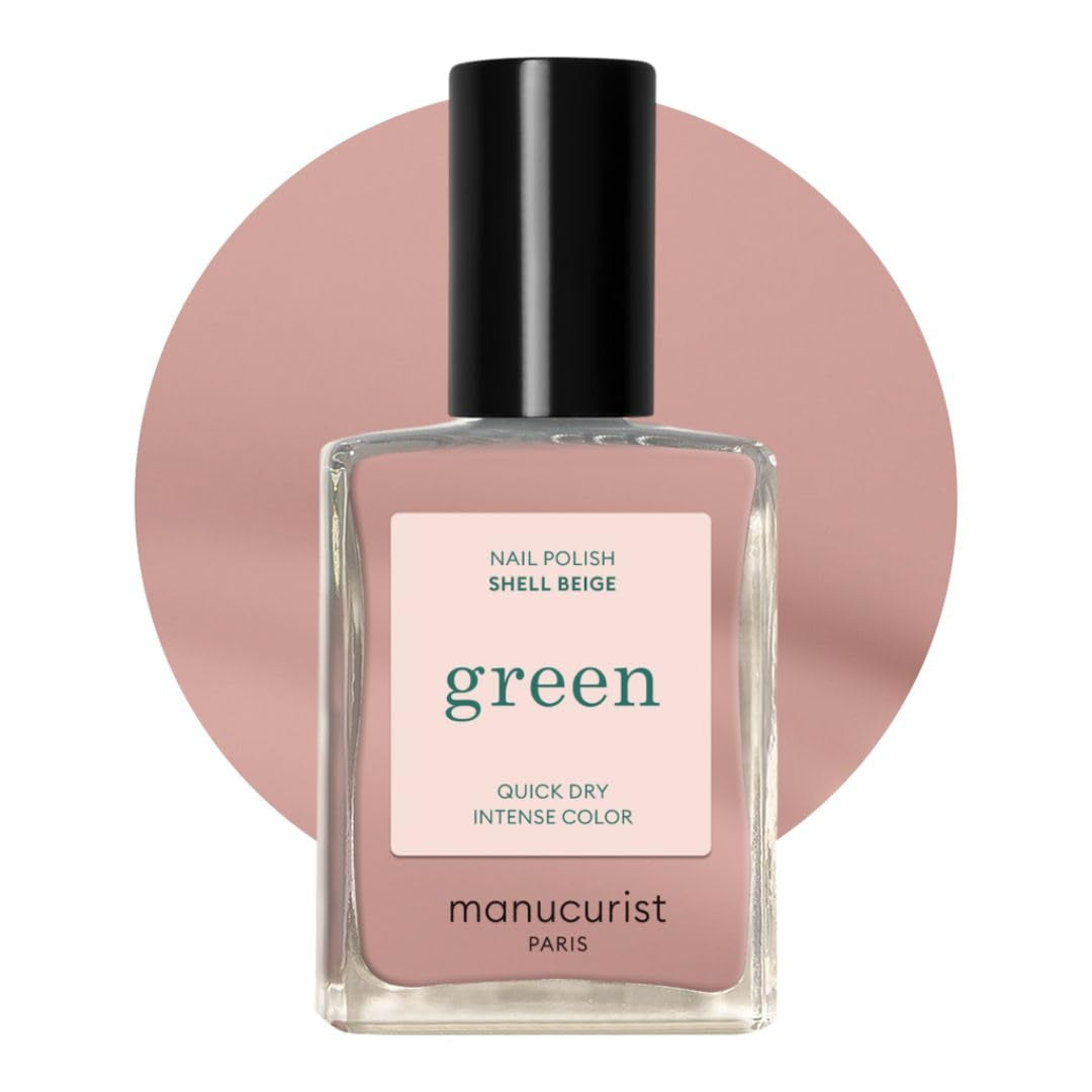 Manucurist Green – Rosy Beige Shell Beige Nagellack – Schnell trocknender Nagellack – DIY-Nägel – Vegan 12-Free – Pflanzenbasiert – Nagellack – Hergestellt in Frankreich