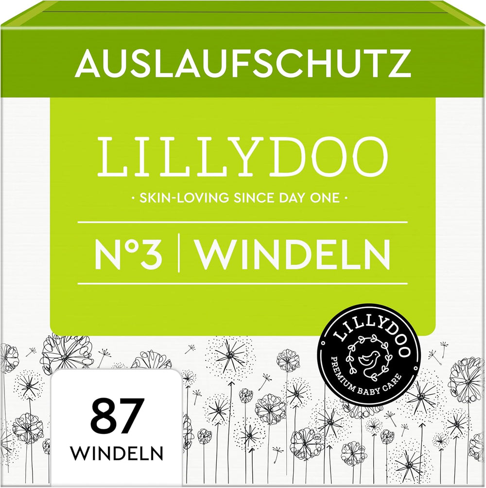 LILLYDOO Babywindeln hautfreundlich – Größe 3 (6–10 kg), 29 Stück, zuverlässiger Auslaufschutz, weich, parfümfrei und ohne Lotion für empfindliche Haut, dermatologisch getestet