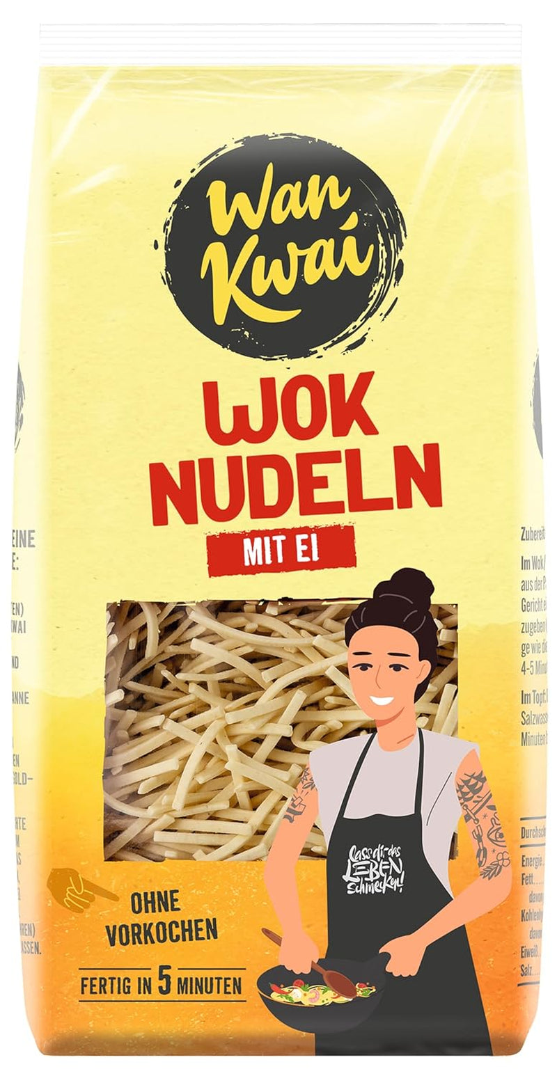 Wan Kwai Wok-Nudeln 250g: Frittierte Köstlichkeiten mit echten Eiern, im Handumdrehen zubereitet für köstliche Pfannengerichte. Einfach, lecker, asiatisch! (5 Stück)