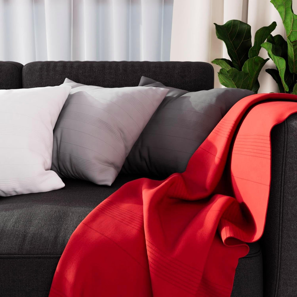 Soleil D'Ocre Adele Plaid, geworfen vom Sessel, Polycoton, Grau, 140 x 200 cm. Betten und Decken. Besuche den Soleil d'ocre-Store, Rot 140 x 200 cm