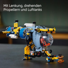 LEGO Technic Deep Sea Forscher U-Boot Spielzeug, Bauspielzeug für Kinder, Jungen und Mädchen ab 9 Jahren, kreative Geschenideen zum Geburtstag, baubares Fahrzeug, mit drehenden Propellern 42201