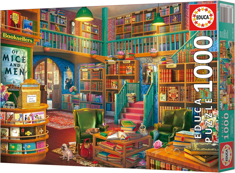 Educa - Puzzle mit 1000 Teilen für Erwachsene | Bibliothek. Abmessungen: 68 x 48 cm. Inklusive Fixpuzzle-Puzzlekleber. Seit 14 Jahren (19925) Puzzle Naty Shop