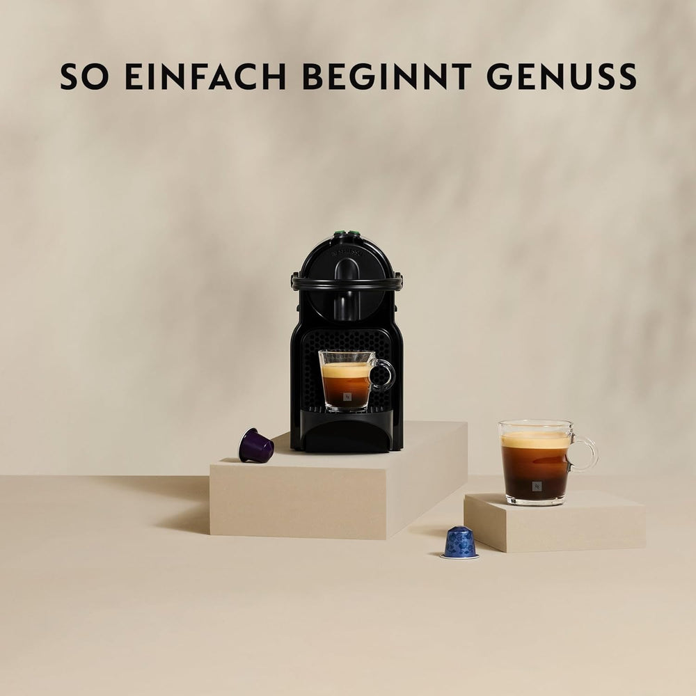 Espressor cu capsule Nespresso De'Longhi EN 80.B Inissia, pompă de înaltă presiune și funcție de economisire a energiei, oprire automată după 9 minute, volum cană pentru espresso și lungo, rezervor de apă de 0,7 l, negru