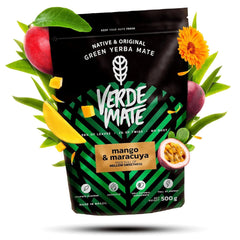 Verde Mate Green Mango &amp; Maracuya 0,5Kg | Ceai de fructe Mate | Gustul exotic al ceaiului Mate | Puterea răcoririi | Stimulare naturală | Ceai Mate din Brazilia | 500 G