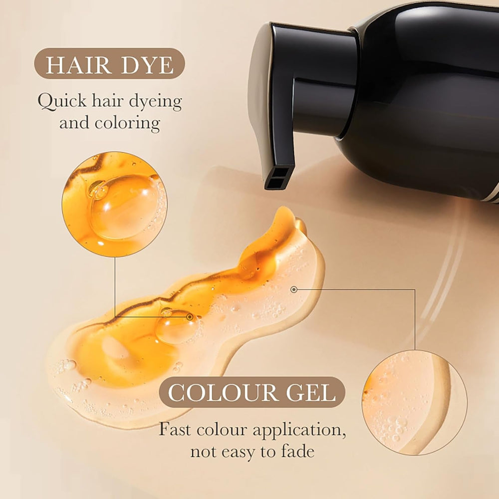 Vopsea de păr maro, șampon pentru vopsit părul - 500ml șampon pentru vopsit părul gri, 100% acoperire gri, ușor și rapid de utilizat, îngrijire perfectă a culorii pentru bărbați și femei Vopsea pentru par Naty Shop