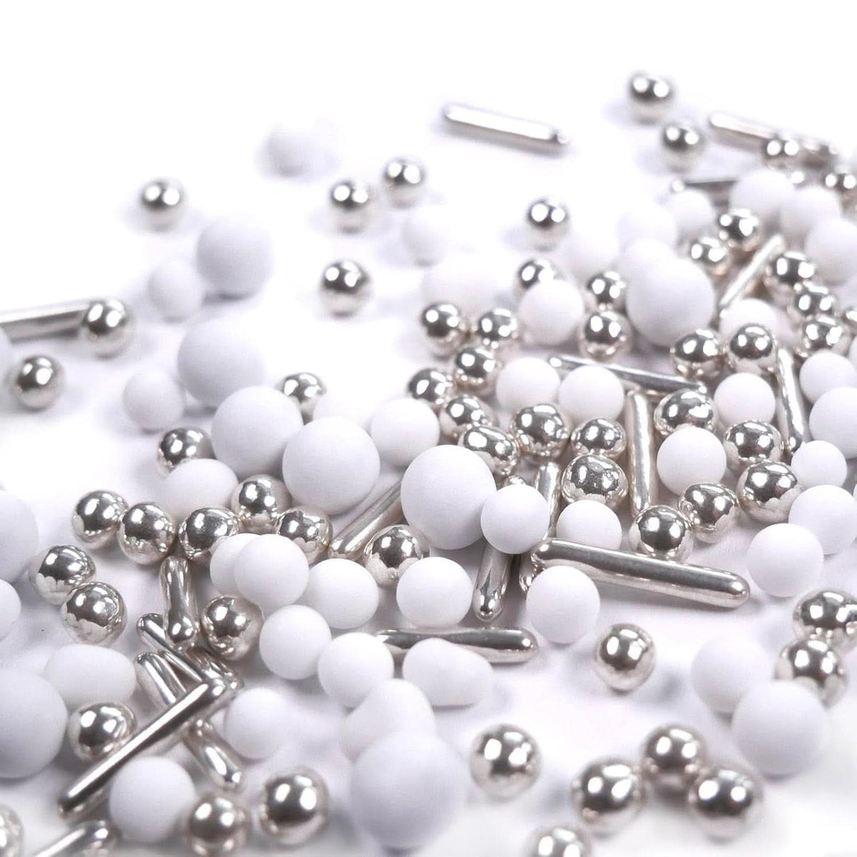 Streusel Hero Chocolate Mix Silver White Sprinkles, 40 Gramm Naty Shop 40 Gramm