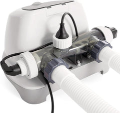 Intex 26668 – Krystal Clear Salzwasserfiltersystem für 2650–12112 l/h Filterpumpe für kleine Pools bis zu 26500 l, Kunststoff, weiß