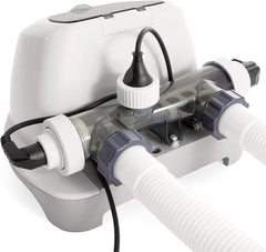 Intex 26670 Krystal Clear Salzwasserfiltersystem für 2650-12112 l/h Filterpumpe für kleine Pools bis 56800 l, Kunststoff, weiß