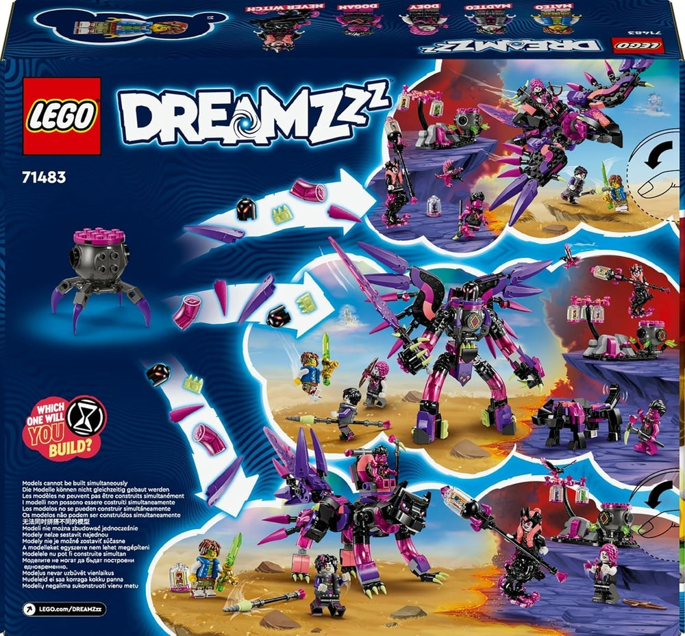 LEGO Dreamzzz 3-In-1 The Nightmare Creatures Of The Never Witch, jucărie magică pentru copii, cazan construibil, lup sau corb, set de fantezie pentru fete și băieți de la 9 ani 71483 Seturi de constructie Besuche den LEGO-Store