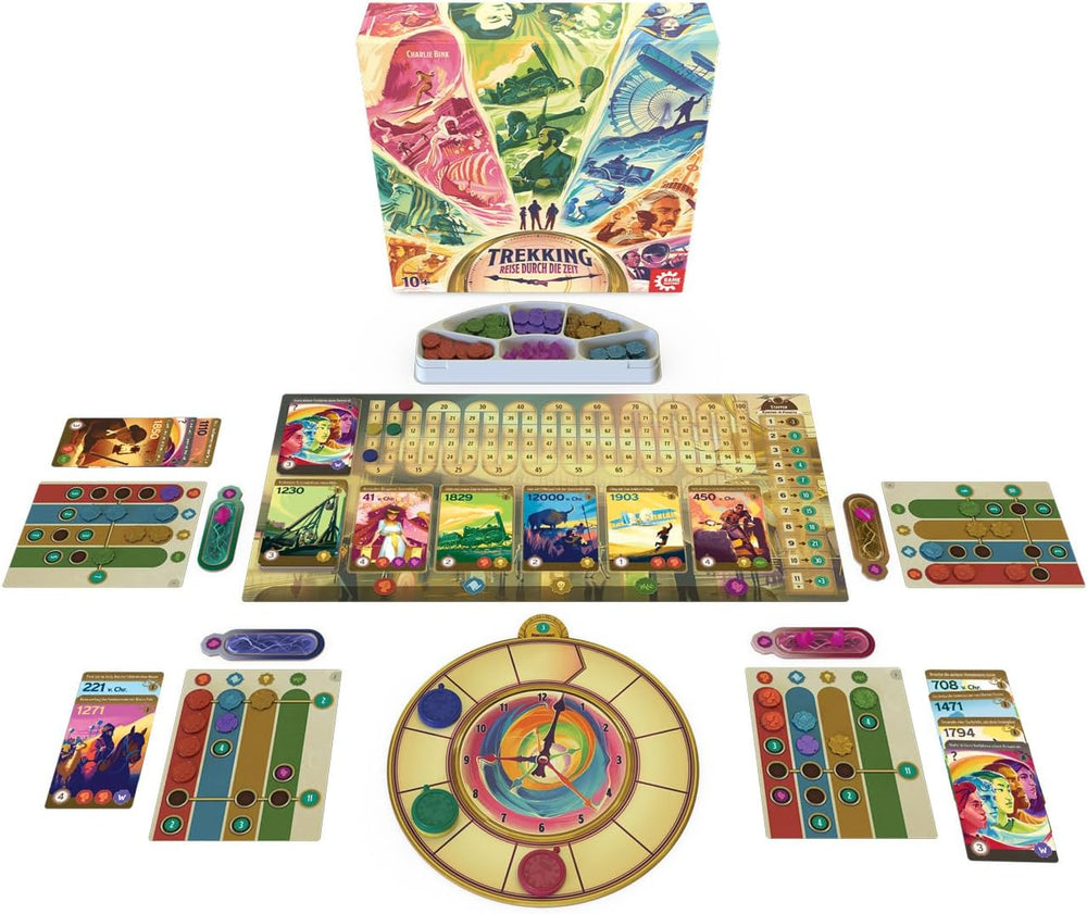 Game Factory 646098 Wandern, Zeitreise, Brettspiel für 1–4 Spieler, ab 10 Jahren, Familienspiel