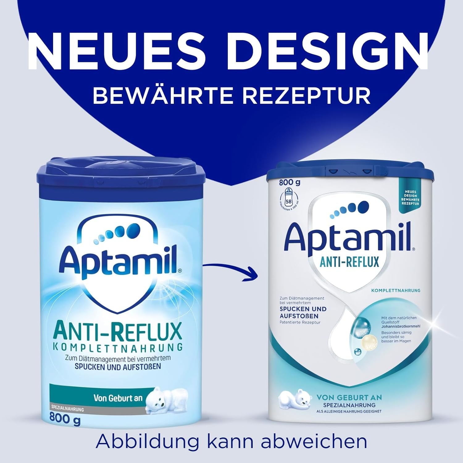 Aptamil Anti-Reflux – Komplette Formel von Geburt an, diätetische Behandlung, Erbrechen und Aufstoßen, Babynahrung, Milchpulver, 1 x 800 g