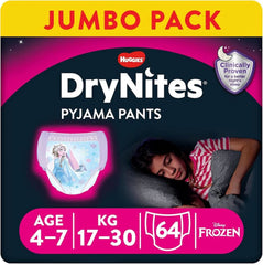 Huggies Drynites Scutece de noapte foarte absorbante pentru fete Mama si Copilul Naty Shop 4-7 Jahre (64Er Pack) 64 Stück