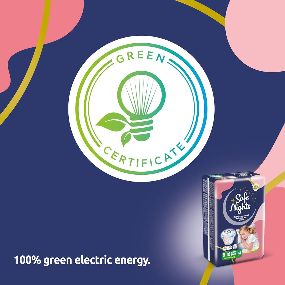 Safe Nights Girl, saugfähige Nachtwäsche für Mädchen von 8–16 Jahren (30–50 kg), 14er-Pack