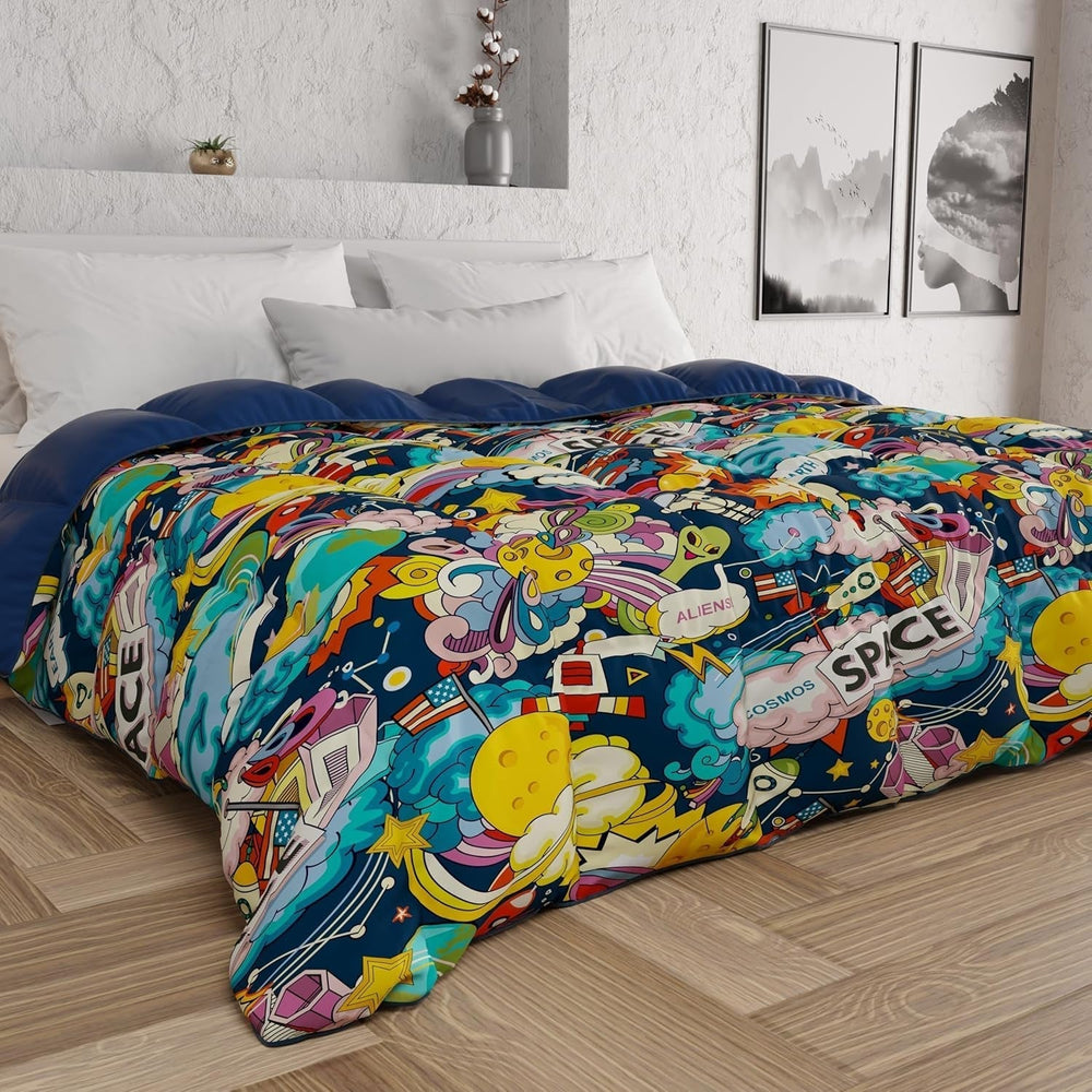 PETTI Artigiani Italiani - Plapumă de iarnă, Plapumă de iarnă, Plapumă simplă, Cu două fețe, Monocolor și imprimare digitală, 100% microfibră antialergică, Made in Italy Plapumi si pilote Naty Shop