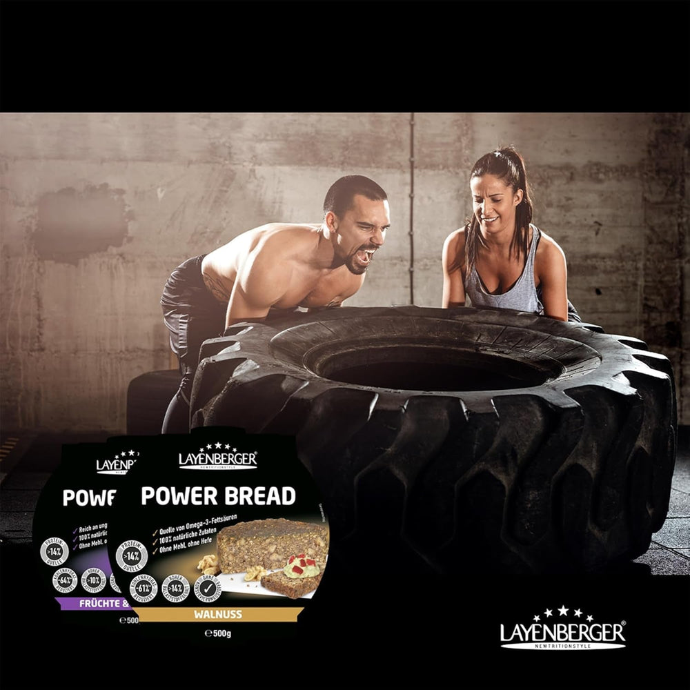 Layenberger Prower Bread Walnut, Eiweiß- Und Ballaststoffquelle, Ohne Konservierungsmittel, Ohne Hefe, Ohne Mehl, Mit 14G Protein Pro 100G, (1 X 500G) Mischung zum Backen und Kochen Naty Shop