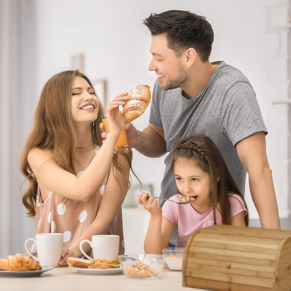 Relaxdays Coș de pâine rulant cu sertar, bambus, HxLxP: 21 x 40,5 x 28 cm, lemn, natural & placă de tăiat pâine din bambus aprox. 3 x 37 x 21,5 cm Placă de tăiat cu tavă pentru firimituri pentru curățare ușoară natural Cutii depozitare alimente Naty Shop