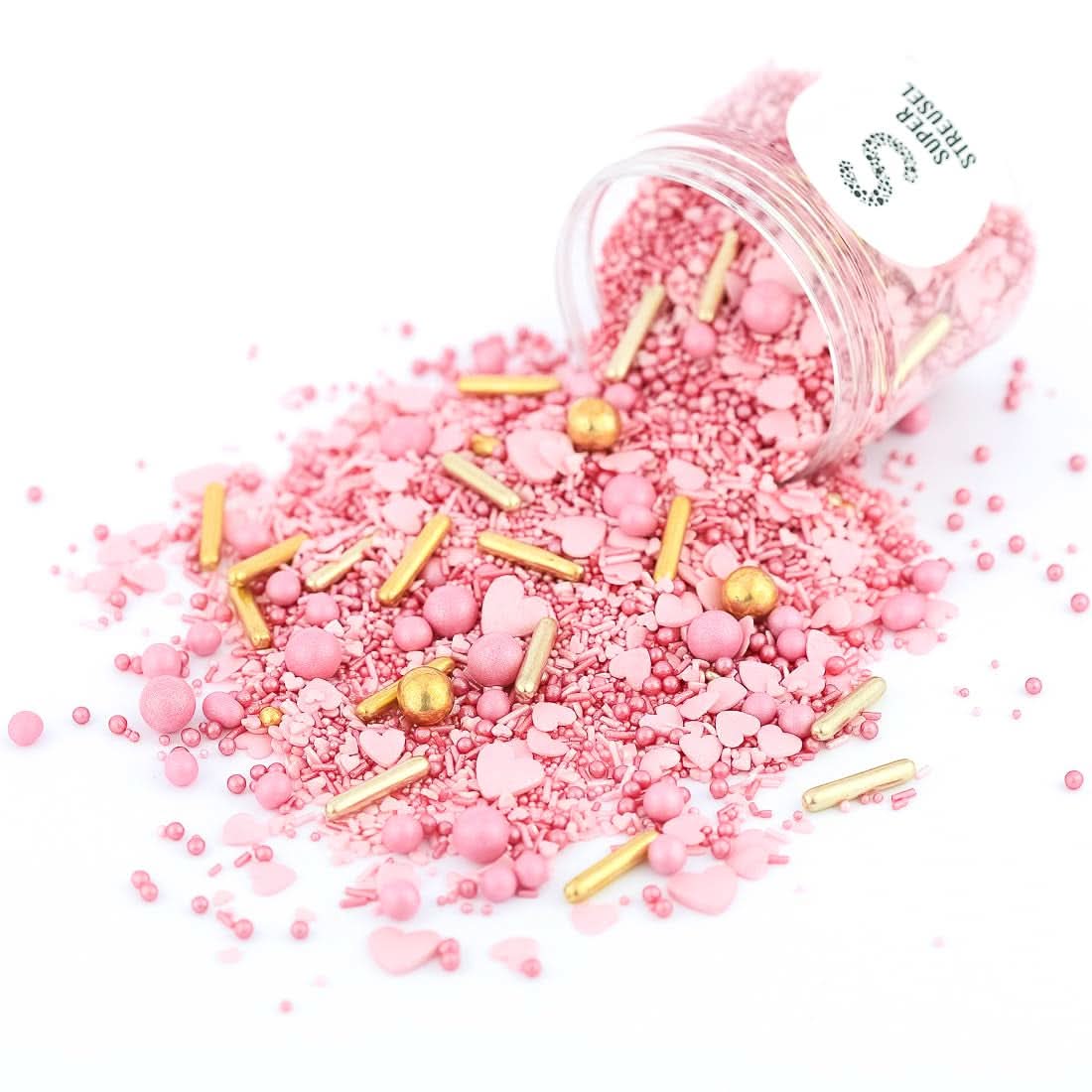Super Streusel, Sprinkles roz - auriu Sprinkles Naty Shop 90 grame