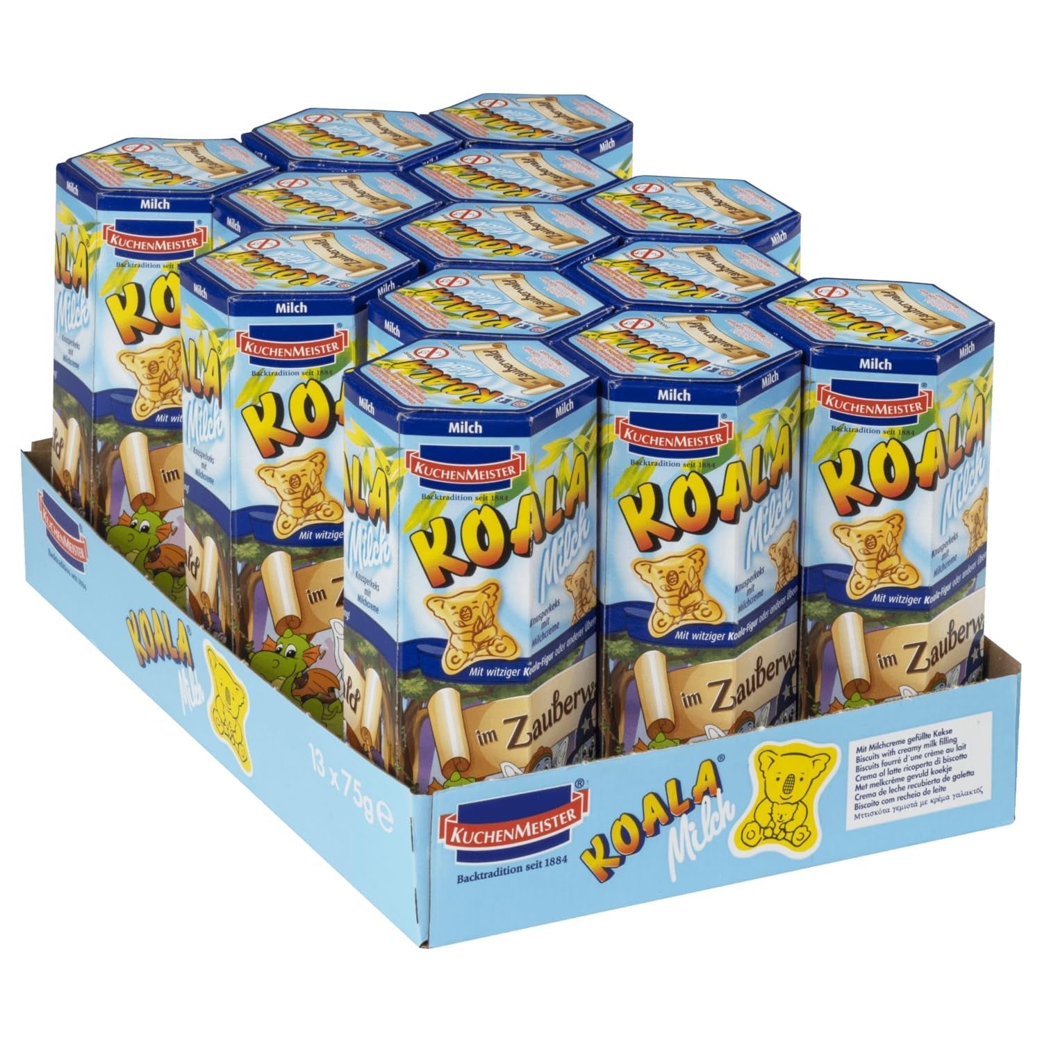 Fursecuri Kuchenmeister Koala cu umplutură de cremă de lapte 75g - Fursecuri crocante umplute cu cremă fină de lapte pentru o distracție desăvârșită la gustări (1 x 75g)