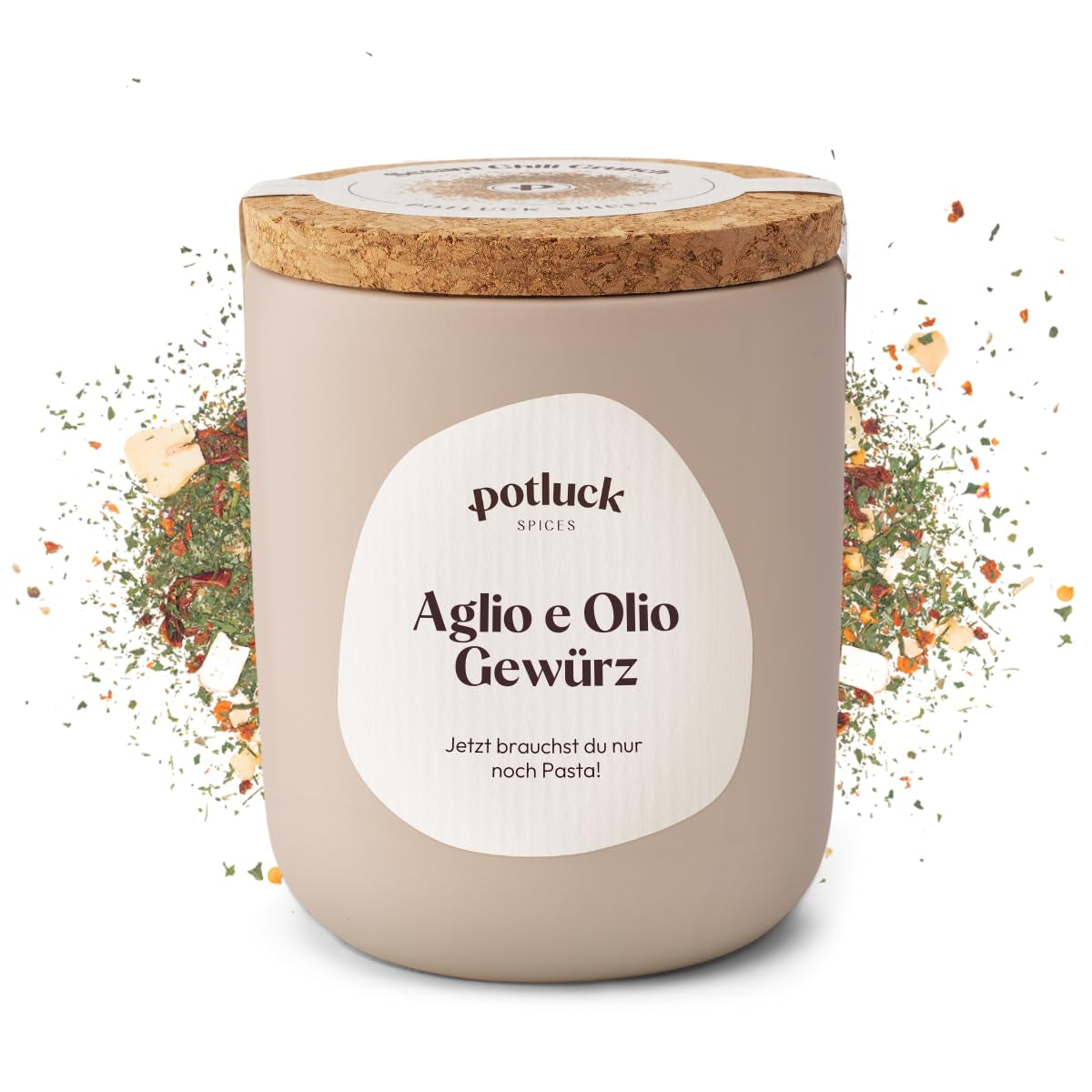 Potluck | Pasta und Pizza Kräuter | Gewürzzubereitung im Keramiktopf | 40g | Vegan, glutenfrei und mit natürlichen Zutaten