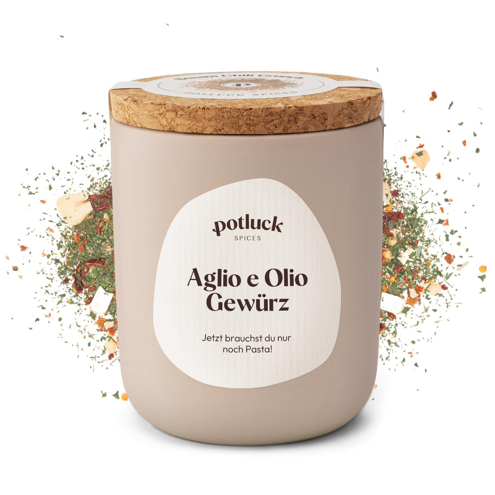 Potluck | Pasta und Pizza Kräuter | Gewürzzubereitung im Keramiktopf | 40g | Vegan, glutenfrei und mit natürlichen Zutaten