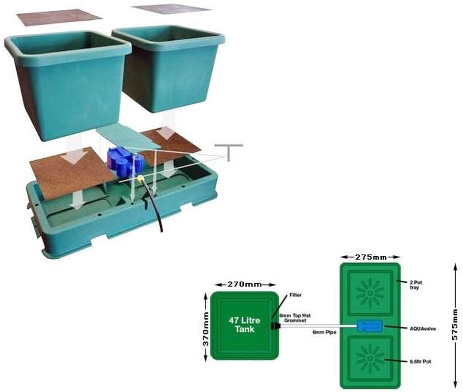 Hydrosystem Easy2grow 2 automatisches Bewässerungsset (2 Töpfe 8,5 l)