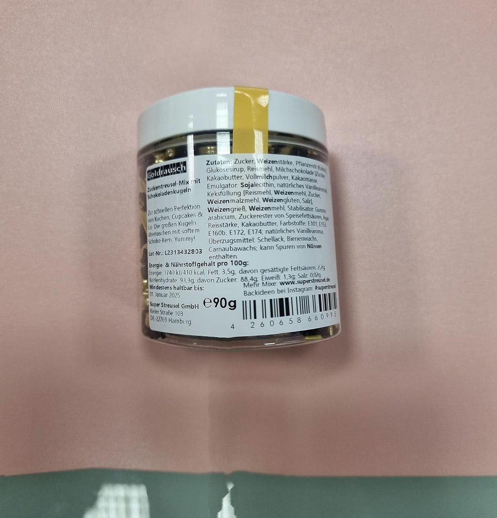 Super Streusel, Gold Rush Gold Black Sprinkle Decoration Naty Shop