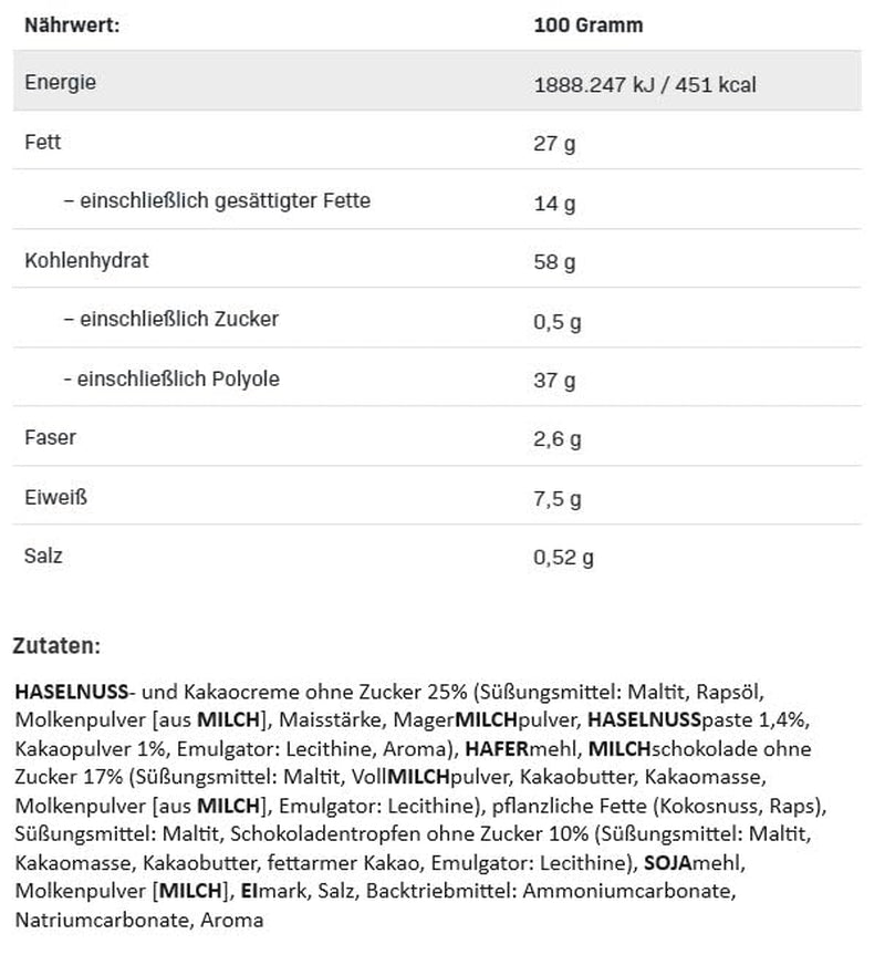 Biscuiți Allnutrition Nutlove cu ciocolată și picături 130g