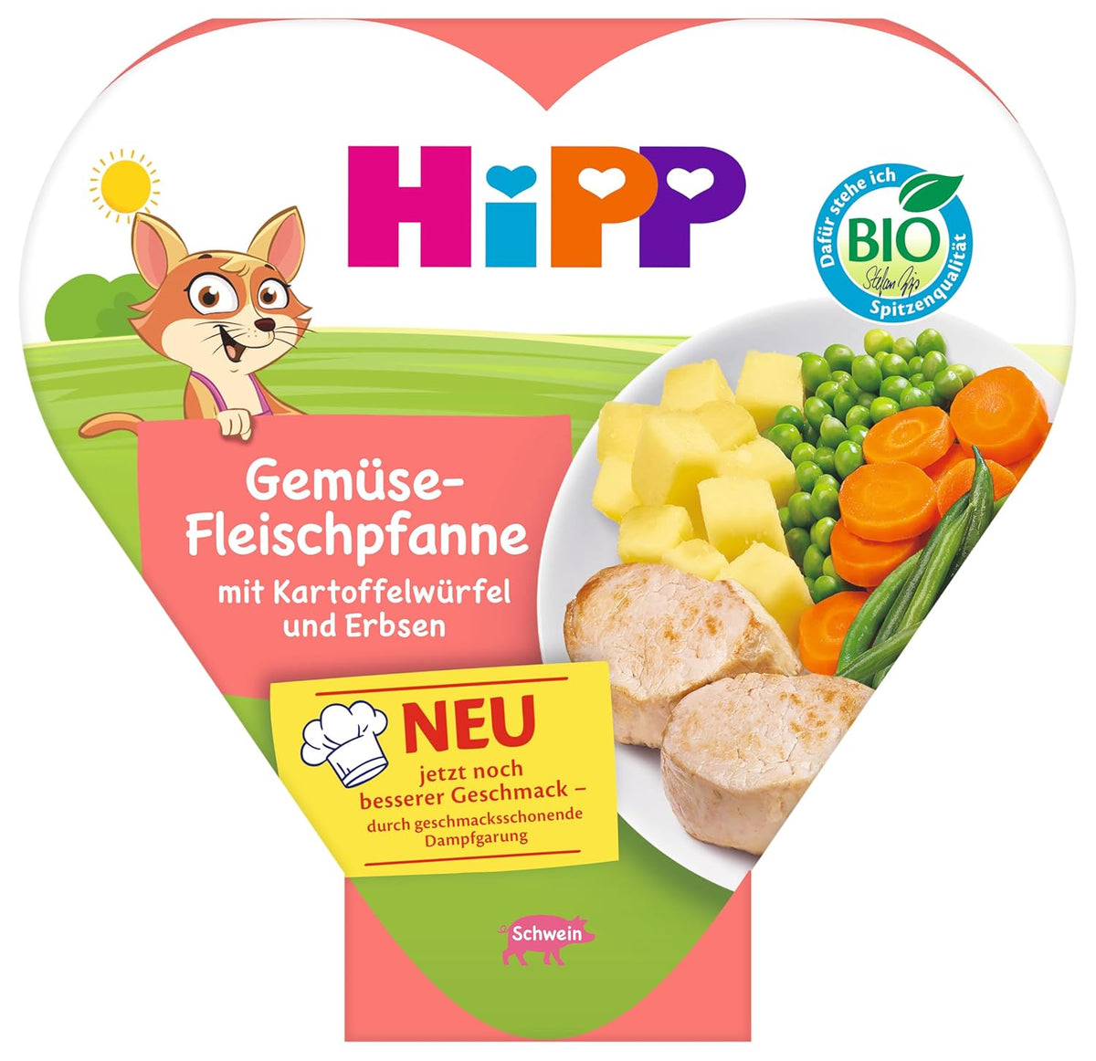 HiPP Bio-Gemüse- und Fleischeintöpfe mit Kartoffel- und Erbsenwürfeln (6 x 250g), Mahlzeit ab 1 Jahr, leicht gedünstet, vegetarisch, kindgerechte Würze, Bio-Qualität