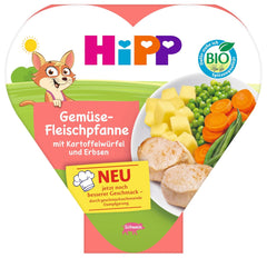 HiPP Bio-Gemüse- und Fleischeintöpfe mit Kartoffel- und Erbsenwürfeln (6 x 250g), Mahlzeit ab 1 Jahr, leicht gedünstet, vegetarisch, kindgerechte Würze, Bio-Qualität