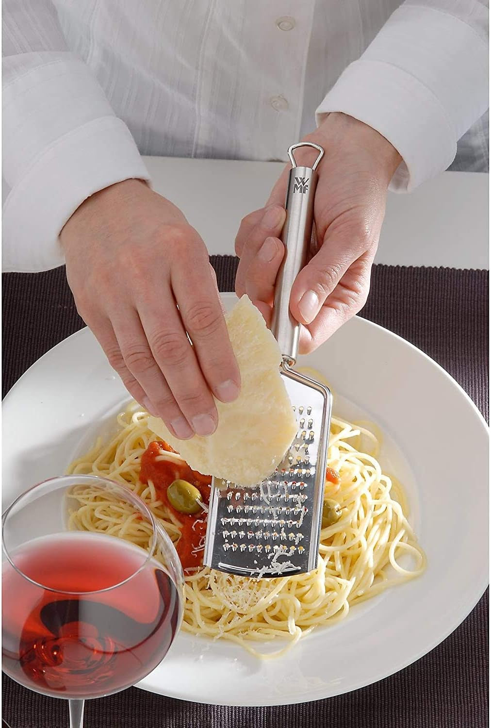 WMF Profi plus Käsereibe aus Edelstahl 25 cm, feine Rasierfläche Schäler Naty Shop