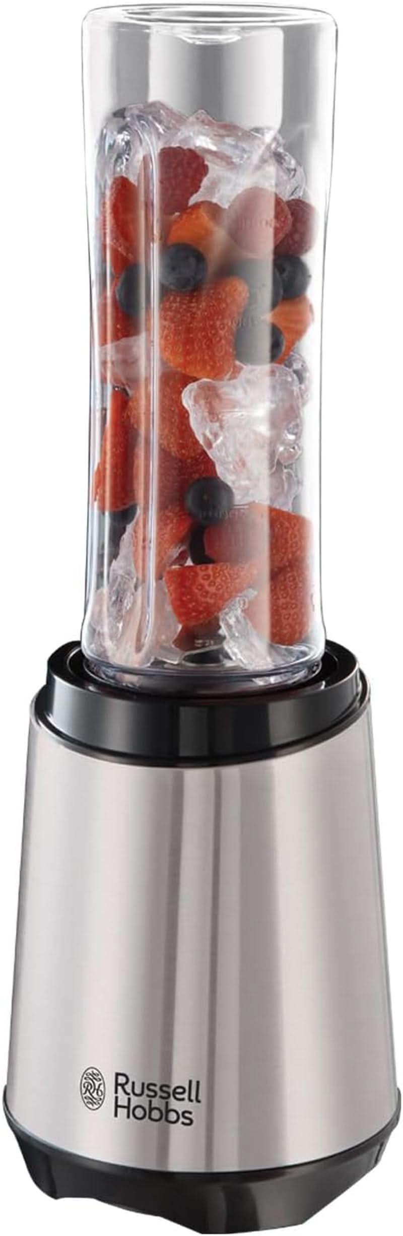 Russell Hobbs Mixer – Standmixer & Smoothie Maker to Go [23.500 U/Min Power-Motor] Inkl. 1X Mixbehälter 600Ml (Bpa-Frei, Spülmaschinen- & Bruchfest Inkl. Deckel) Zerkleinerer, Edelstahl, 23472-56 Kitchen Naty Shop Mixer