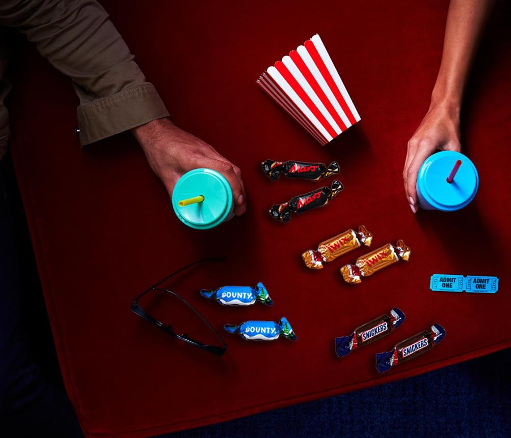 Mischung aus Miniaturen, Mars, Snickers, Bounty & Twix, klassische Riegel im Miniformat, 296 Riegel, 3 kg Schokoladenbonbons Naty Shop