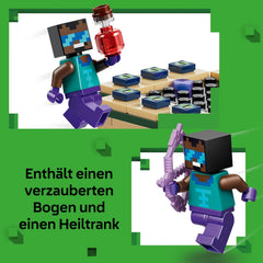 LEGO Minecraft Reise durch Nether und Endportal - Kinder Spielzeug mit Helden, Enderman und Baby Hoglin Figuren - Set mit Minecraft Figur - Gamer Geschenk für Jungen und Mädchen ab 7 Jahren - 21584